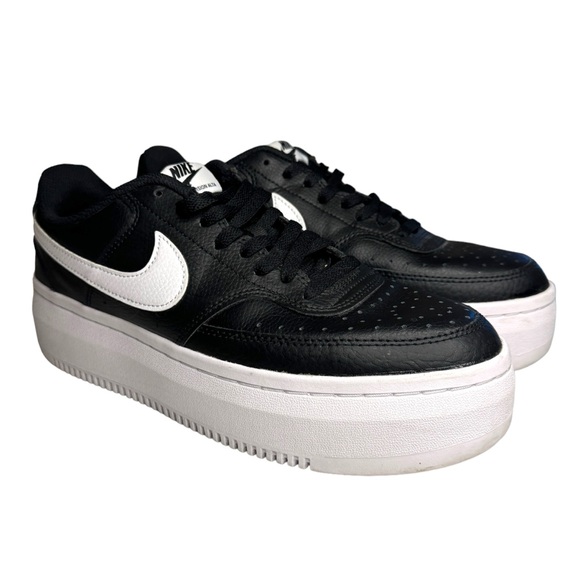 Nike Court Vision Alta Leather Black and White platform Sneakers womens shoes 11 - Picture 2 of 13